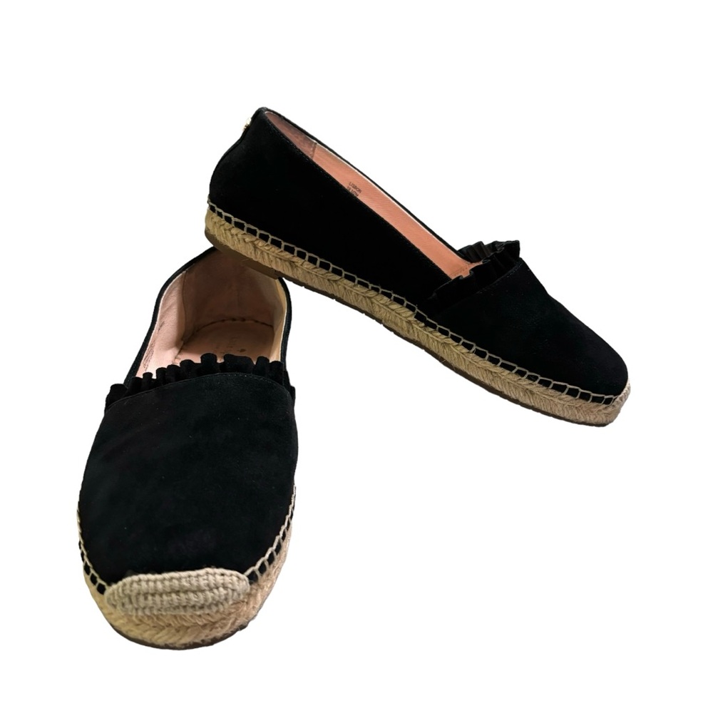 kate spade Black Suede Espadrille Flats